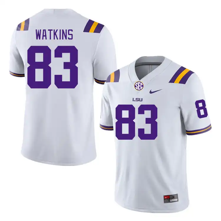 Men's LSU Tigers Jelani Watkins #83 White NCAA Football Jersey